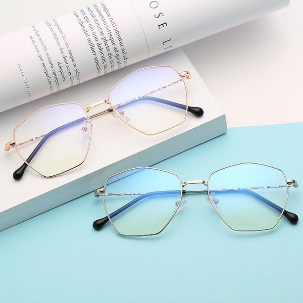 

sunglasses black/silver glasses square frame 2021 flat mirror fashion vintage polygonal blu-ray proof short-sighted men women1, White;black