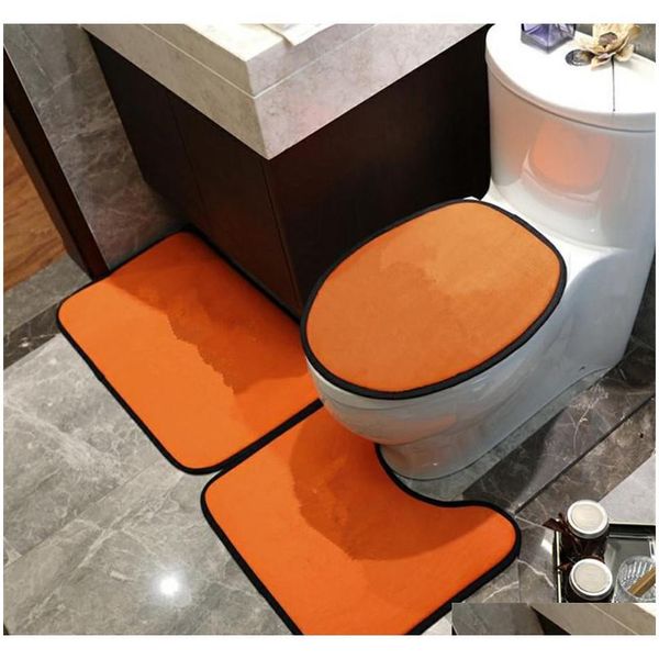 

three-piece toilet seat cover classic letter floor mats fashion toilet cover rider bath mats sof qylhkp tore2010