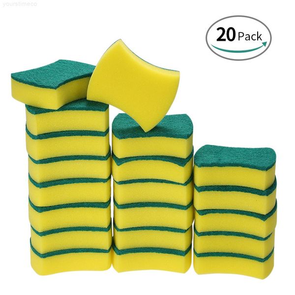 

20pcs sponge scouring pads scrub magic eraser cleaning dish bowl brushes cleaner kitchenju0437