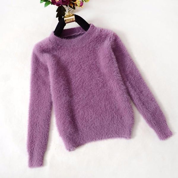 

women's sweaters fluffy sweater fuzzy fur korean cashmere women pull femme winter warm mohair clothes 2021 jumper christmas, White;black