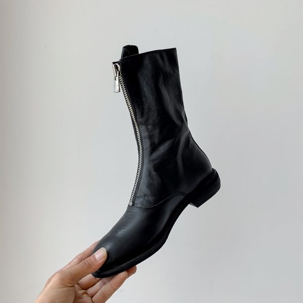 

brown of natural sheep skin frontal zipper guidi genuine leather soft autumn and winter cyberstar boots 2apt, Black