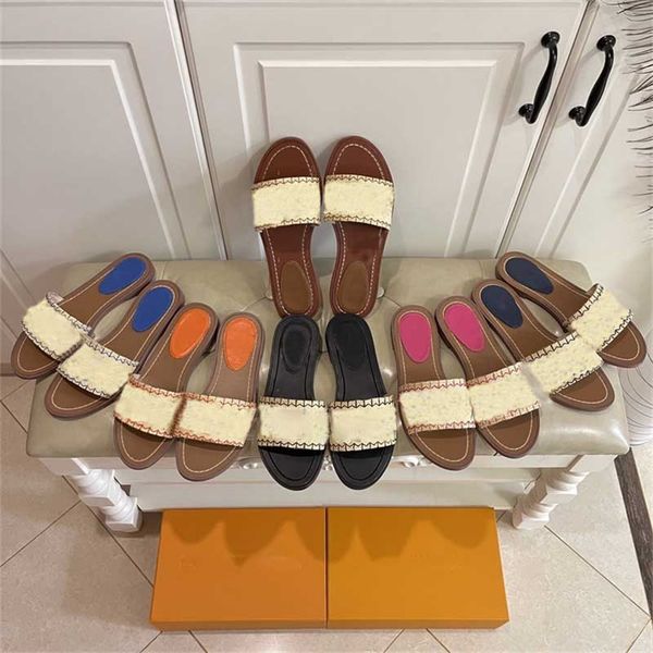

designer women slippers classics letters embroidered printing fashion sandals floral slide summer outdoor lady flip flop rubber bottom dupe, Black