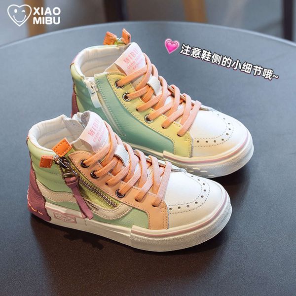 

children's board spring 2021 new breathable korean girls' casual boys' high soft sole sports sho, Black;red