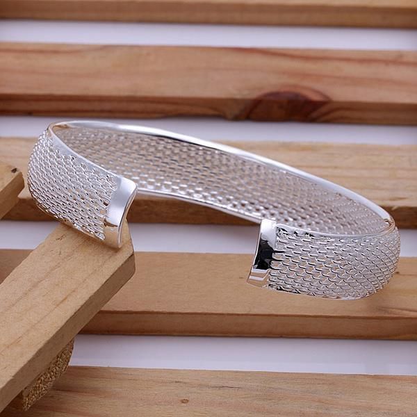 

new simple silver color jewelry fashion classic refined luxury women small packet side net bracelet h sqcnvx, Black