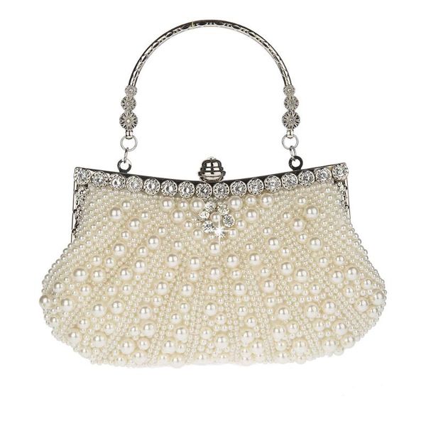 

evening bags women wedding clutches handmade luxury pearl rhinestones beaded day clutch femme dinner party fashion handbag purse
