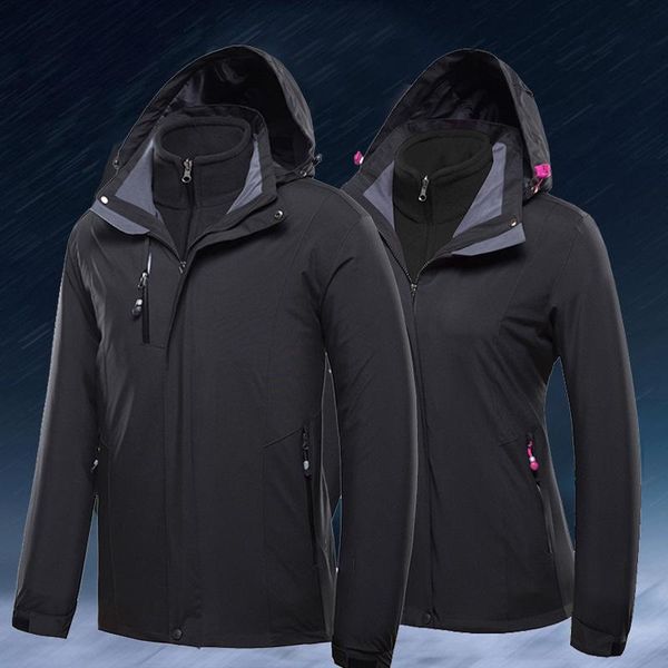 

куртка мужчины и женщины осенью и зима трех в-одним из двух частей съемный лайнер водонепроницаемая водонепроницаемая ветровка открытый спор, Black;red