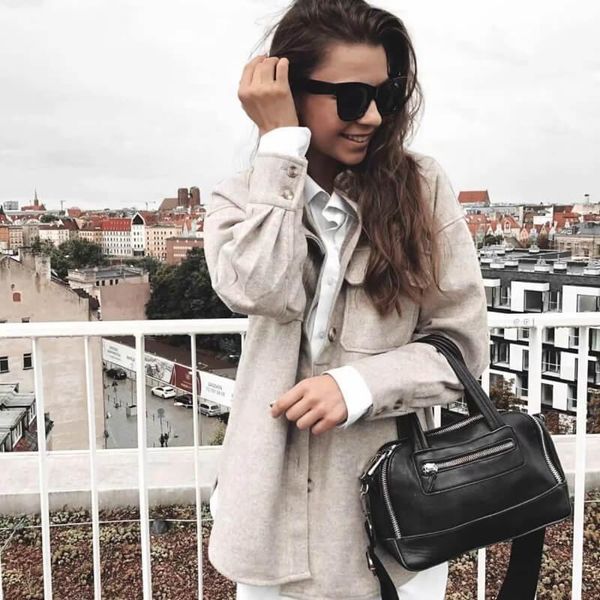 

women's jackets woolen coat elegant women single breasted jacket lady long sleeve straight outerwear with pockets, Black;brown