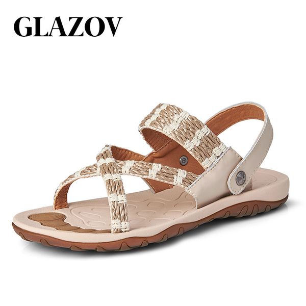 

glazov men's sandals summer brand shoes beach men sandals men causal shoes fashion outdoor waterproof sandals 38-44 t200420, Black