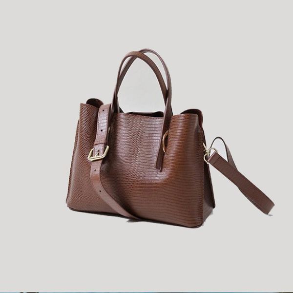 

shoulder bags high-quality cowhide lizard pattern commuter bag messenger large-capacity handbag fashion small square