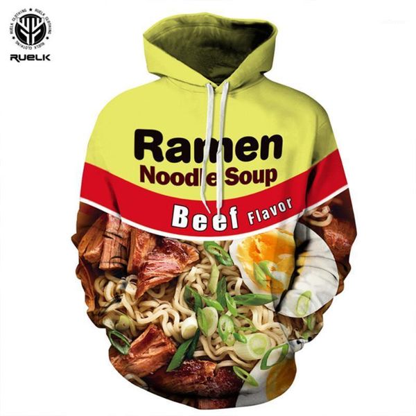 

ruelk 2020 new brand beef noodles 3d printed pullover 6xl large size men women casual hoodie tracksuits1, Black