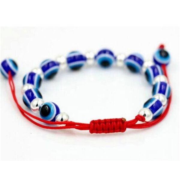

10pcs/lot eye mixed evil lucky string red cord adjustable bracelet diy jewelry new