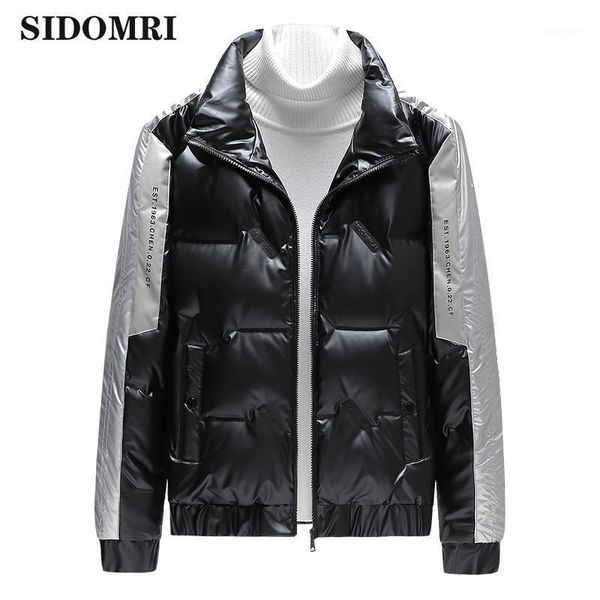 

winter down jacket for men stand collar medium length jacket slim-fitting hooded down warm casual outwear, Black