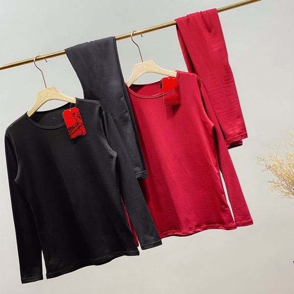 

smooth micro-hair close-fitting very comfortable fully elastic embossed pattern, no ball, no fading, thermal underwear set, ing, Black;pink