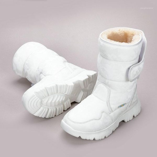 

women snow boots solid camouflage nice fashion look brand waterproof mid-calf warm plush lining light weight winter shoes1, Black