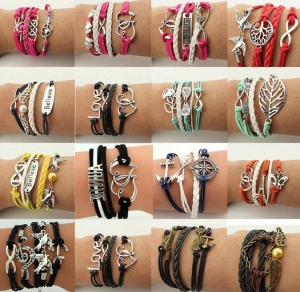 

antique weaving bracelet pure hand wax rope weaving new men's and women's bracelets fb141 mix order 20 pieces a lot charm bracelet, Golden;silver