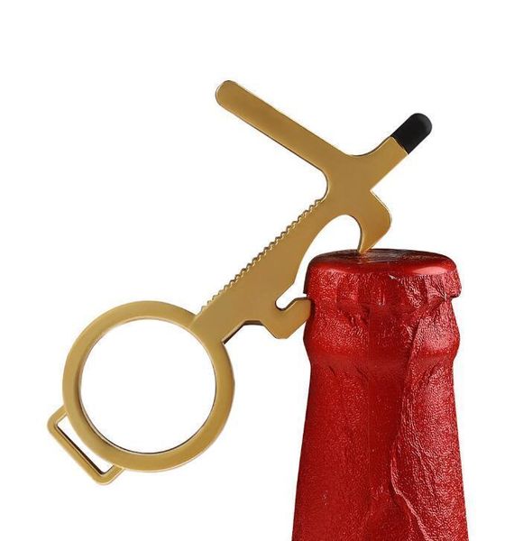 

contactless edc press elevator safety protection isolation brass key door portable no-touch opener tool dhf1234