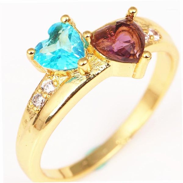

new gold color woman ring temperament female wild fashion heart-shaped inlaid zircon jewelry1, Golden;silver