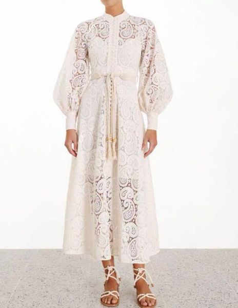 

2019 apricot lace hollow sleeve lady waist dress full dress1, Black;gray