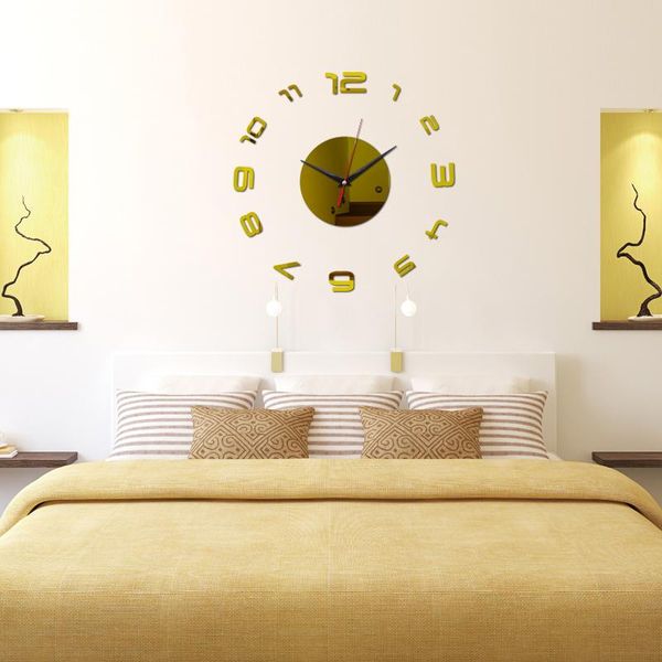

new diy 3d acrylic mirror home decoration large decorative wall clock clocks watch living room quartz modern hipping q wmtqtl