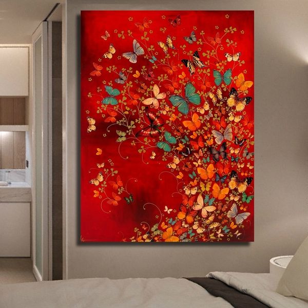 

colorful butterfly canvas painting modern abstract wall art poster and prints scandinavian wall pictures for living room bedroom decor