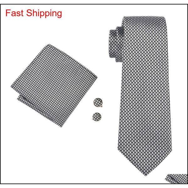 

classic silk men ties silver mens neck ties dot tie sets tie hankerchief cufflinks sets jacquard woven meeting qylwfs dh_seller2010, Black;blue