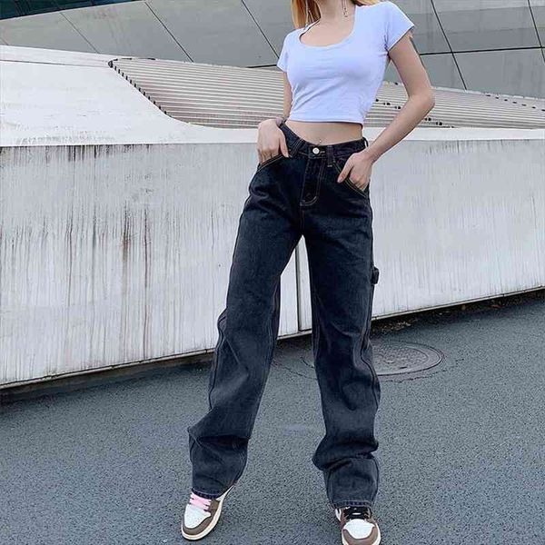 

suchcute womens jeans baggy trousers punk wide leg pants summer plus size gothic streetwear casual sporty female joggers, Blue