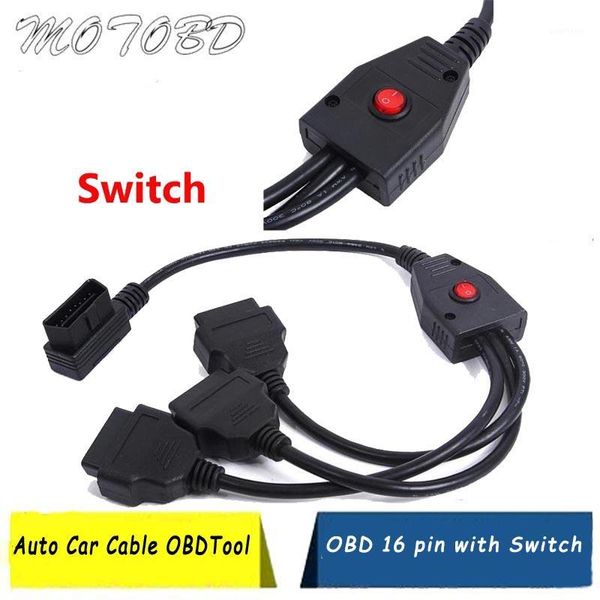 

red switch obd 2 splitter extension 1 to 3 with switch y cable male three port to female obdtool elm3271