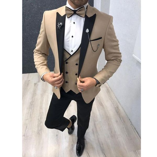 

2021 new arrival latest designs men's classic suits for wedding groom tuxedo slim fit terno masculino prom party 3 pieces, White;black