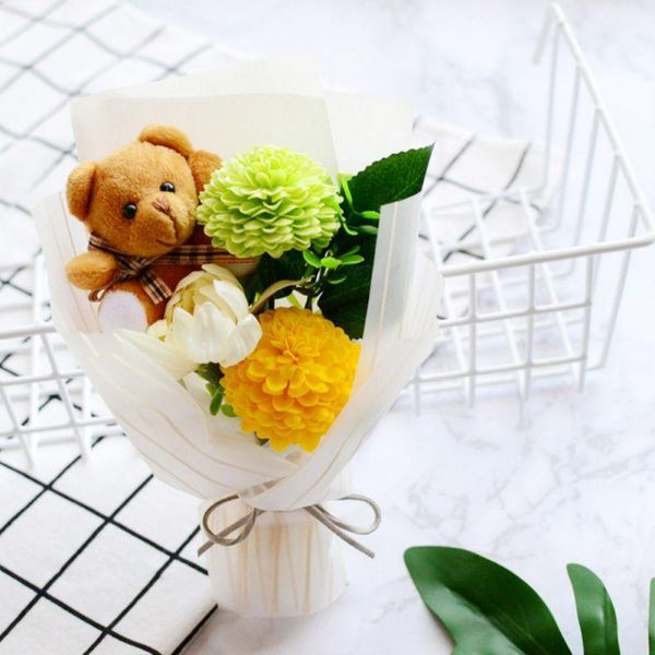 

decorative flowers & wreaths rose flower soap dried bear gift box birthday home garden festive party supplies1