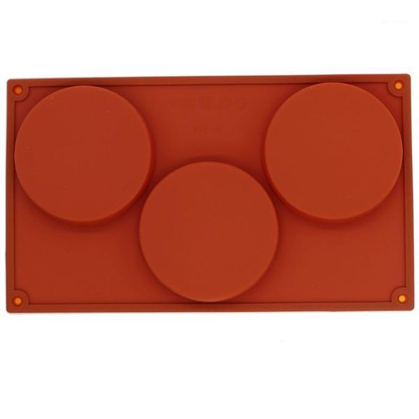 

29.8*17.4*2cm 3-cavity large round disc candy silicone mold shallow cylinder cake mold silicone classic collection mould shapes1