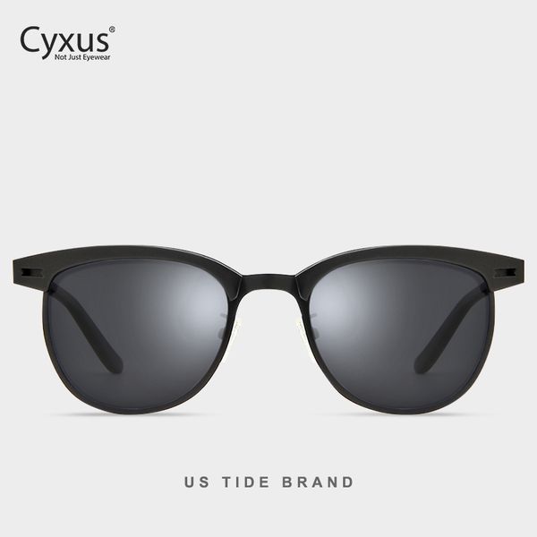 

cyxus fashion polarized sunglasses for women men half-rim retro eyewear uv400 eyeglasses 1911