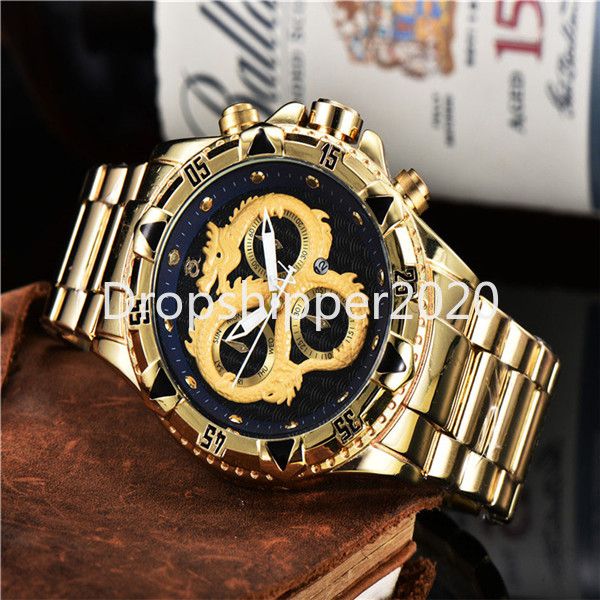 

unbeaten watch clown series men quartz watch calendar waterproof multi-function stainless steel watchs reloj de hombre, Slivery;brown