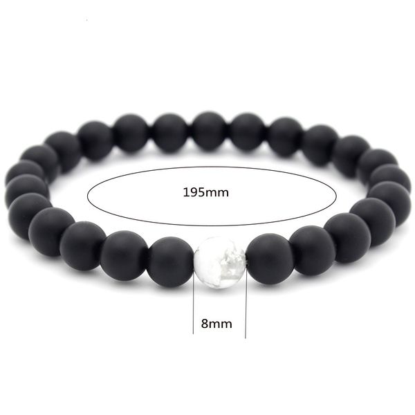 

women men natural lava rock beads chakra 8mm bracelets healing energy stone meditation mala bracelet fashion essential o, Black