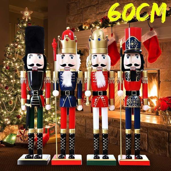 

60cm new year decoration kids doll wooden nutcracker soldier merry christmas decoration pendants ornaments for christmas1
