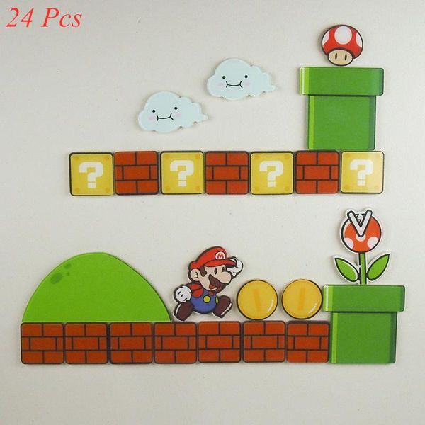 

21 54 pcs super mario fridge stickers boy girl birthday gift toys for kids home decoration message sticker wmtzpw comb2010