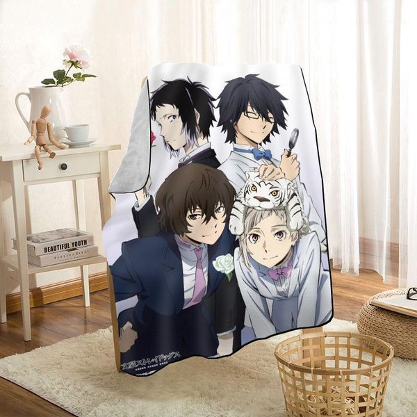 

cute bungou stray dogs throw blanket personalized blankets on for the sofa/bed/car portable 3d blanket for kid home textiles1