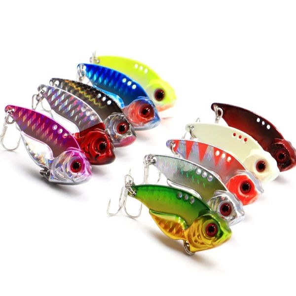 Metal 3D Olhos VIB Iscas de pesca Solcionando vibração Vibe artificial para bass Pike Pike Lures 12 cores