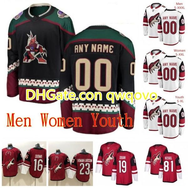 

stitched 2020 arizona coyotes jerseys phil kessel oliver ekman-larsson shane doan brad richardson clayton keller ice hockey jerseys custom, Black;red