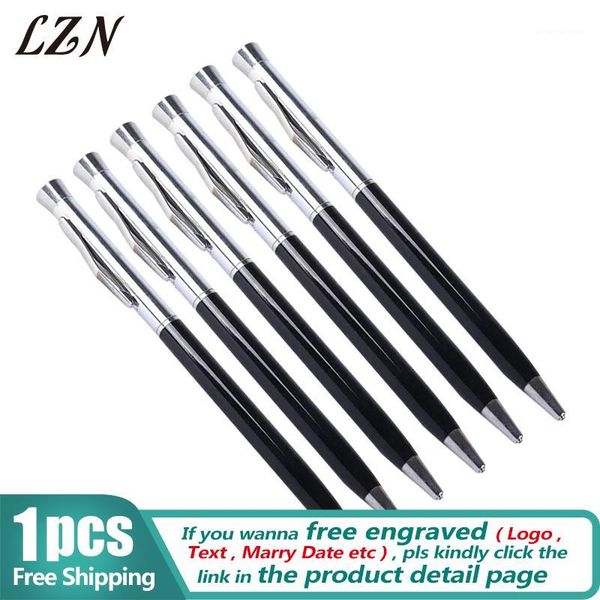 

lzn 1mm office accessory core metal ballpoint pen rotating metal old oil pen school stationery black blue ink1, Blue;orange