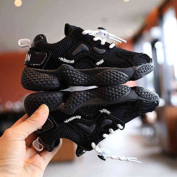 

new children casual shoes for boys girls sneakers spring kids sports shoes new baby mesh breathable soft running size 21-30 l220716, Black;red