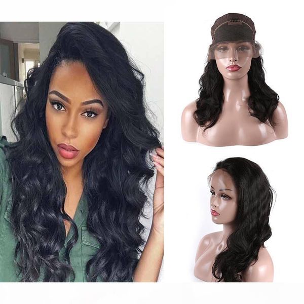

body wave natural hairline glueless lace front wigs for african americans women human hair wigs with baby hair 12-24 inch heat resistant, Black;brown