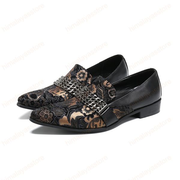 Homens florais Partido Real Couro Sapatos Casamento Sapatos Formal Sapatos Masculinos Pontos Negócios Business Shoes Plus Size