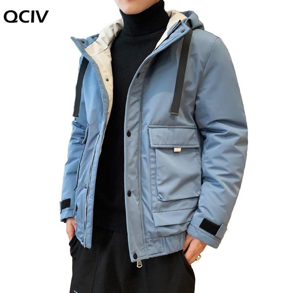 

men's down & parkas fashion winter jacket brand hooded windbreaker parka coat men thick warm, Black