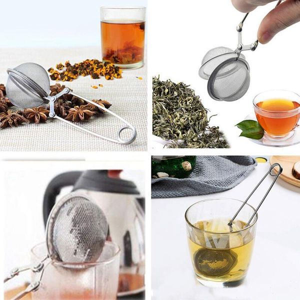 Tea Infuser Tool 304 Сфера из нержавеющей стали сфера сетки чая для чая для чая для чая для чая травный фильтр специй диффузор ручка Char Ball высочайшее качество