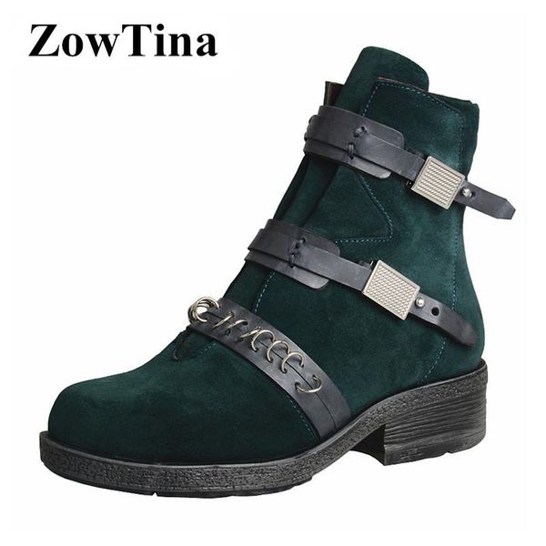 

british vintage green women suede short boots gladiator strap flats ankle booties blue buckle knight bota femmes chaussure mujer, Black