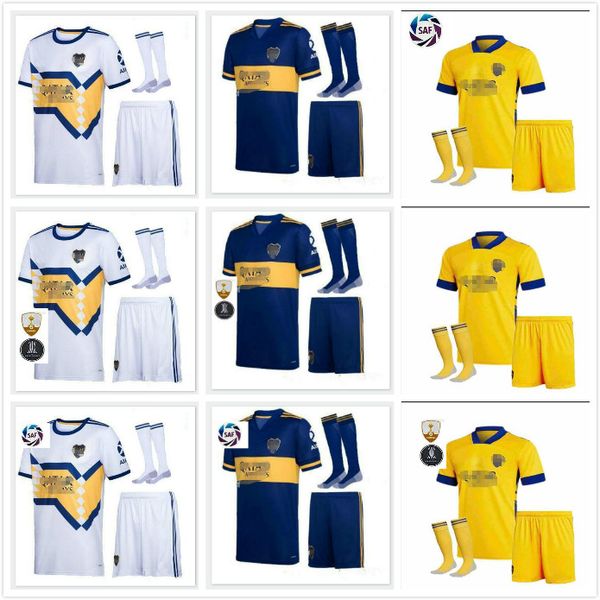 

2020 2021 boca юниоры футбол джерси детей детей домашний униформа kit 20 21 boca юниоры тевес марадона мура рейнос де росси футболка для фут, Black;yellow