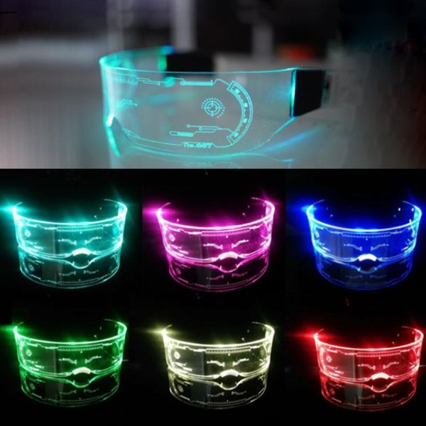 

7color christmas light led glasses discolor el wire neon party luminous light up glasses rave costume party halloween decoration