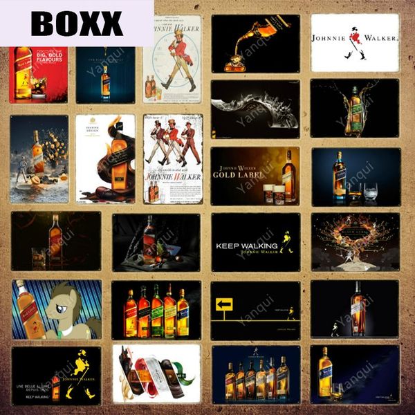 

золотая этикетка johnnie walker whiskey пивная металлические оловочные знаки старинные ретро вино стены плакат бар паб клубный магазин парти