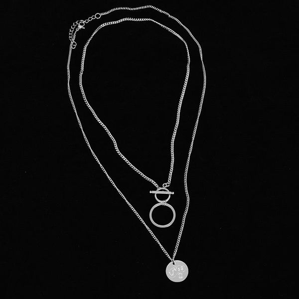 

fashion letter clavicle chain female multi-layered wear simple necklace accessories sale, Silver