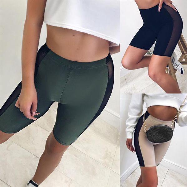 

women cycling shorts dancing gym biker lycra girls active casual sports elastic high waist shorts summer, White;black